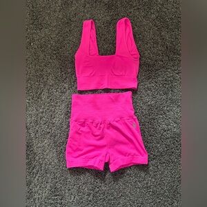 Free people movement hot pink good karma set